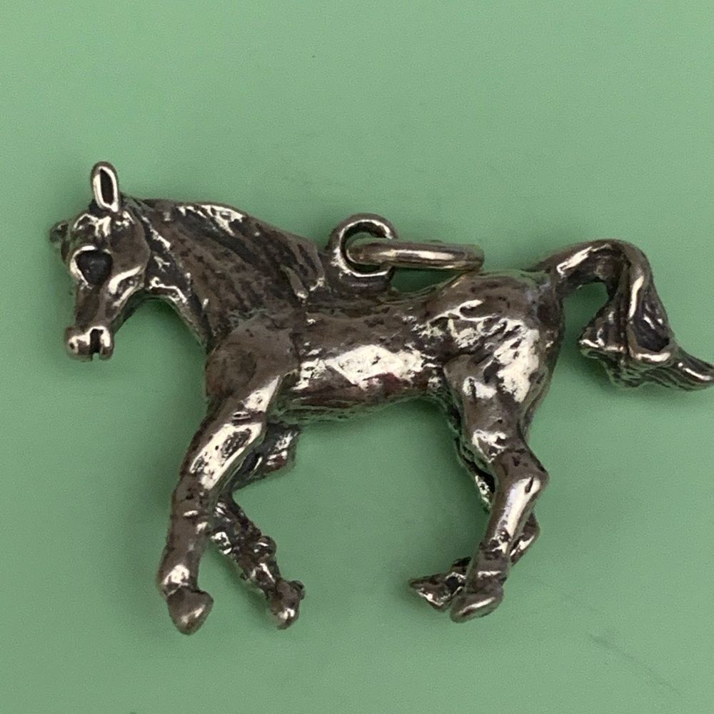 Horse Galloping Sterling Silver Jewelry Charm #western #majestic horse